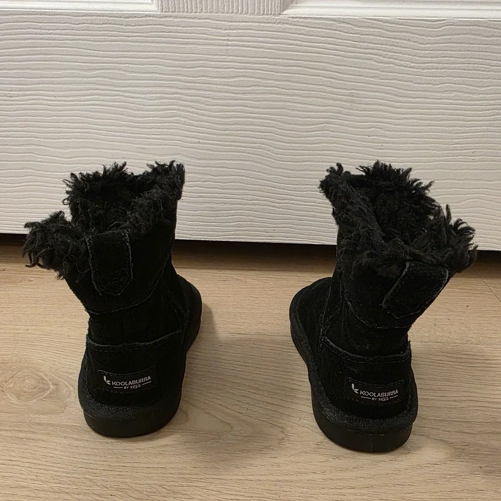 Koolaburra By Ugg Black‎ Suede Sherpa Soft Warm Winter Baby Boots Size 5